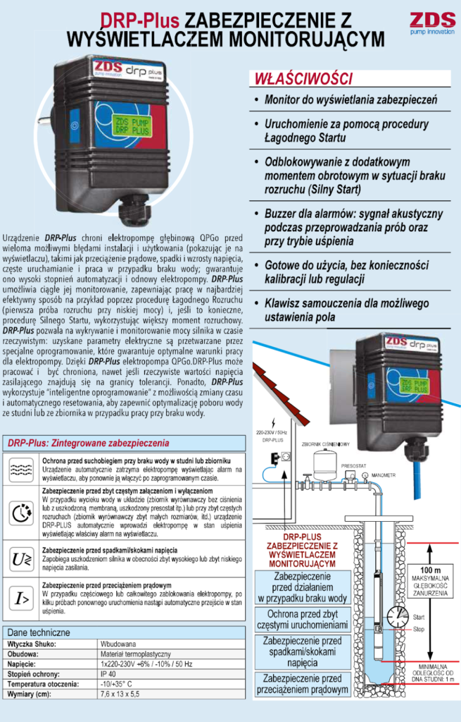 zabezpieczenie pompy głębinowej